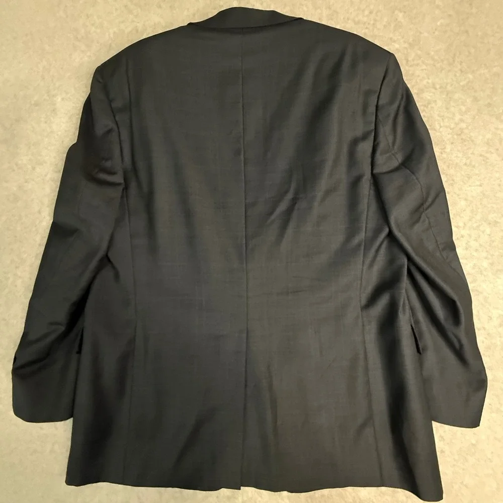 Hart Schaffner Marx Dillard's Mens 44R‎ Blazer Pure New Wool Glen Plaid Charcoal